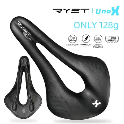 RYET Carbon Leather Saddle Ultralight Road Bike MTB Racing Pu Soft Seat Cushion Bicycle OVAL RAIL7*9