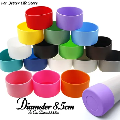For Better Life 1Pc 8.5cm Soft Silicone Cup Bottom Sheath Protector Sleeve For Glass Water Tea