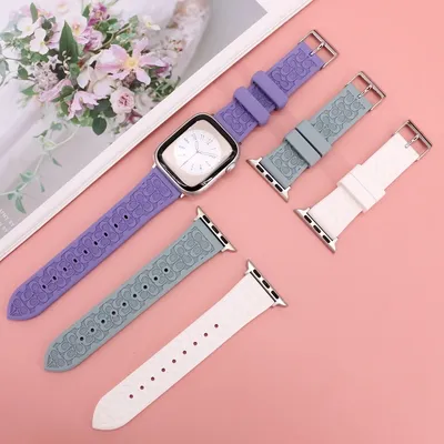 High Quality Strap Fron Coach Silicon Straps for Apple Watch Bands SE 38mm 40mm 41mm for IWatch 8 7