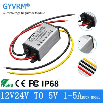 GYVRM 8-40V to 5V 1A 2A 3A 4A 5A Step-down DC DC Converter 12V 24V 36V to 5V 25W Buck Module Power