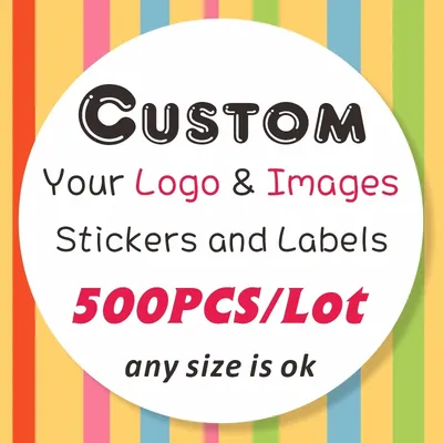 500PCS Custom Stickers and Customized Logo Wedding Birthday Gift Box Stickers DIY Your Own Stickers