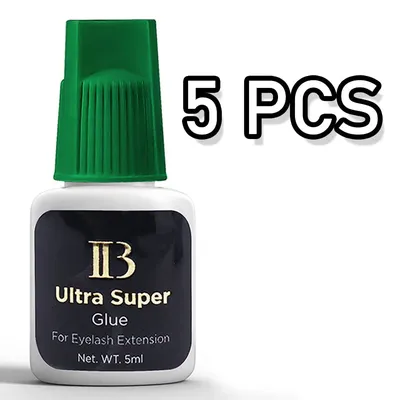 5 Bottles 5ml Korea IBeauty Ultra Super Glue for Eyelash Extensions Fast Drying IB Green Cap Lash