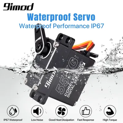 9imod 55kg Waterproof Servo IP67 180/270 Magnetic Sensor High Torque Coreless Digital Servo Full