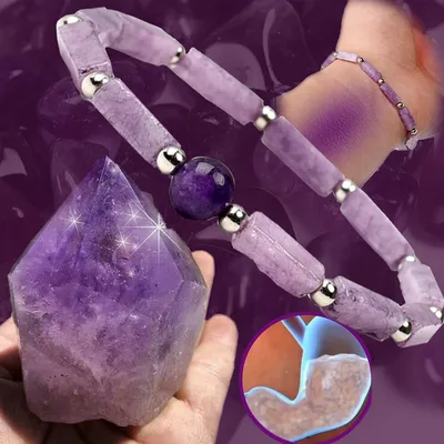 Natural Amethysts Bracelet Body-purify Slimming Healing Stone Bracelets For Women Men Loss Weight