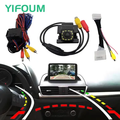 Fisheye Dynamic Trajectory Car Rear View Backup Camera For Mazda Demio 2 Mazda2 Hatchaback 2014-2019 & Original Factory Screen