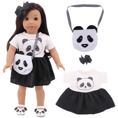 1 Set Doll Clothes=Dress Skirt+Cute Animals Bag For 18 Inch American&43CM Reborn Baby New Born Doll ,Girl's Russia DIY Gifts Toy