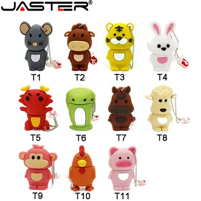 JASTER Creative cartoon USB flash drive Bull Tiger Rabbit Dragon Snake Memory stick Horse Sheep