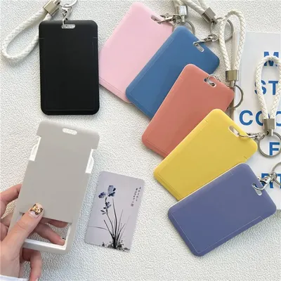 1Pc Macaron Bus ID Card Protective Cover Cases Student Meat Keyring Card Campus Access Door Credit