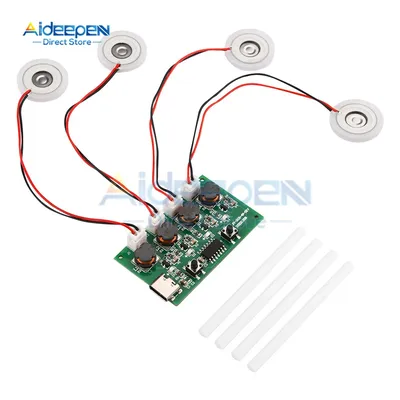 Type-C USB Mini Humidifier DIY Kits Mist Maker and Driver Circuit Board 4 Fogger Atomization Film Atomizer Sheet Oscillating