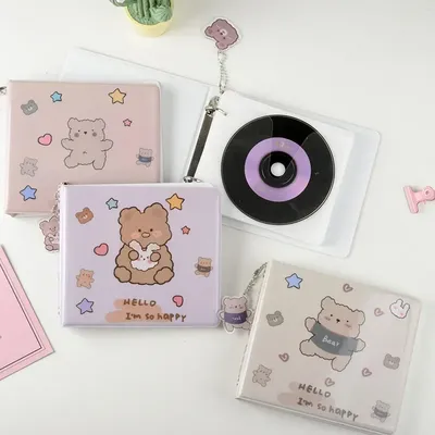 Kawaii Kpop Idol Album CD Case Holder with 20 Capacity Hard Portable Carrying DVD Binder Home Album