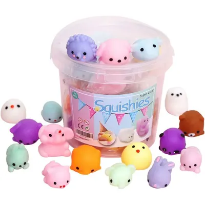 24PCS Mini Kawaii Squishies Mochi Stress Reliever Anxiety Toys Squishy Toy Party Favors for Kids