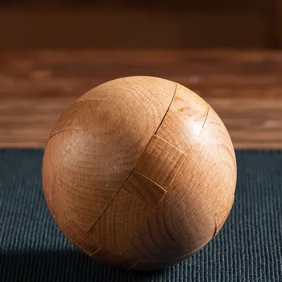 Wooden Kongming Lock,Round Ball Shaped 3D Puzzle,Brain Teasers Intelligence Toy,Sphere Puzzles for