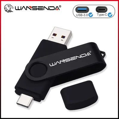 WANSENDA TYPE C USB 3.0 Flash Drive Metal Pen Drive 512GB 256GB 128GB 64GB 32GB 16GB Memory Stick 2