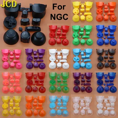 JCD For Gamecube Full Set 3D Thumbsticks Caps D Pads Power ON OFF Key L R ABXY Z Buttons For NGC