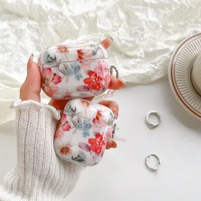Wireless Bluetooth case for AirPods1/2 AirPods3 AirPods pro and pro2 tpu flower pattern earphone