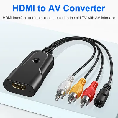 HDMI-compatible TO AV/RCA CVBS Mini Adapter HD 2AV HD for AV (CVBS) for PS3/PC/VCR/NTSC