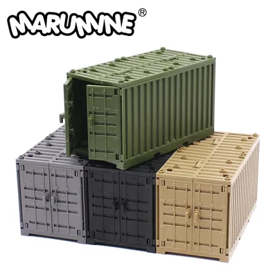 Marumine MOC Military Container Weapon Boxes Bricks Accessories Army Scene WW2 Build Block Parts