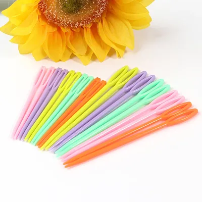 1Set(20PCs/Set) Multicolor Plastic Sewing Needles For Crafts Clothing Shoes DIY Kniting Needles