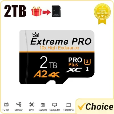 2TB High Speed Flash 128GB A2 Memory Card 1TB 512GB 256GB Class 10 Tarjeta Micro TF SD Card For