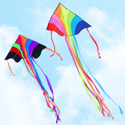 YongJian Kite Flying Rainbow Delta Kite for Kids & Adults, with 328 ft Kite String，Extremely Easy to