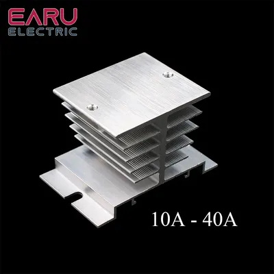 1 pcs New Aluminum Fins Single Phase Solid State Relay SSR 10A to 40A Aluminum Heat Sink Dissipation