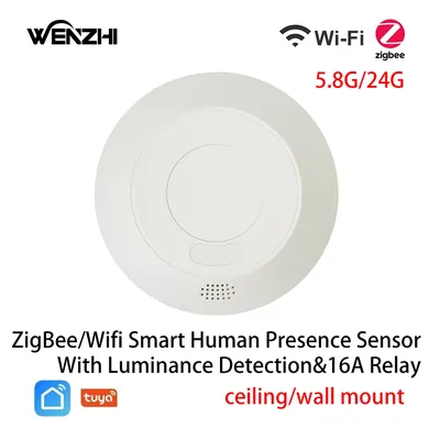 ZigBee/Wifi 5.8/24G MmWave Radar Human Presence Motion Sensor Switch Light Luminosity Detection