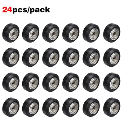 12/24pcs CNC Openbuilds Plastic POM Wheel with 625zz Idler Pulley Gear Passive Round/V-Slot Perlin Pulley Wheel for CR10 Ender 3