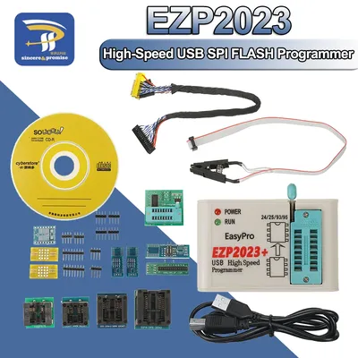 EZP2023 High-Speed USB SPI Programmer+12 Adapters Support 24 25 26 93 95 EEPROM 25 Flash Bios Chip