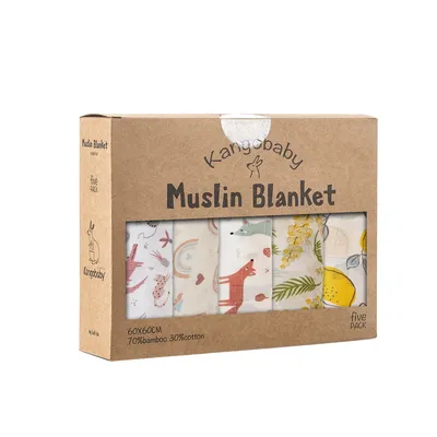 Kangobaby #My Soft Life# New 5pcs Pack Multi-Functional Bamboo Cotton Newborn Muslin Bib