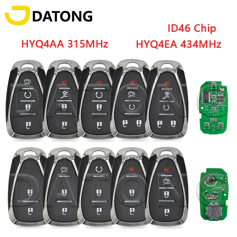 Datong World Car Remote Key Fit For Chevrolet Cruze Malibu Spark Camaro Equinox 2016 2017 2018 315/434Mhz ID46 HYQ4BAA HYQ4BEA