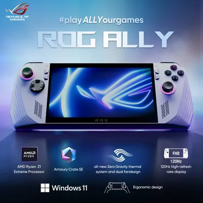 Original ASUS ROG Ally 7 INCH 120Hz FHD IPS Handheld Game Console AMD Ryzen Z1 Extreme Video Gaming