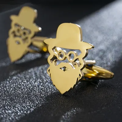 Jewish Priests Rabbi Portrait Cufflinks Stainless Steel Mens Religion Amulet Jewelry Groom