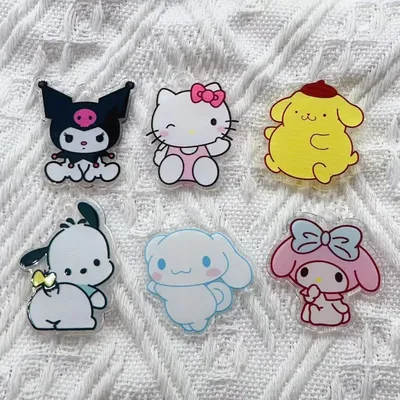 10pcs Acrylic Kawaii Cartoon Character Charms Pendant Jewelry Making Earrings DIY Girls Hairclip Phone Decor