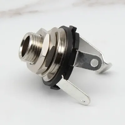 FLEOR Guitar Jack Input Socket Copper Mono Jack 1/4" 6.35mm with Nut & Washer for Electric Guitar