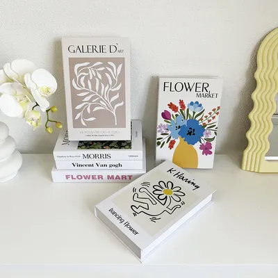 Simulation Book Art Flower English Decorative Book Magazine Model Decoration Home Room Bookcase