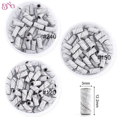 50pcs 3mm Mini Sanding Bands Nails Zebra Sanding Cap Ring Bands for Manicure Mandrel Bits Acrylic Nails Polishing Pedicure Tools