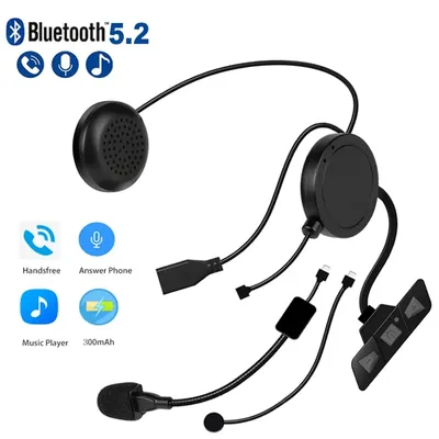 Bluetooth 5.2 Motorcycle Helmet Headset Wireless Handsfree Stereo Music Player Moto Headphone Noise