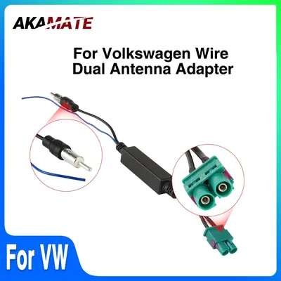 AKAMATE for Volkswagen Radio Dual Connections Radio Cable Adapter Cable for VW Dual -heads Radio Wire