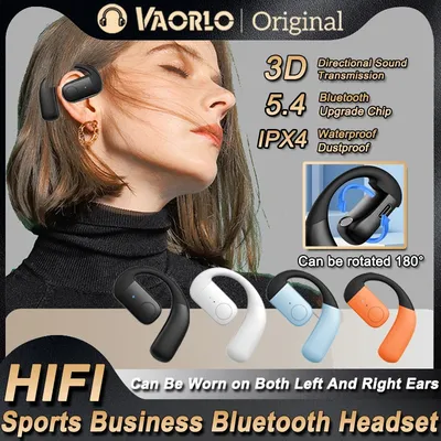 Air Conduction Sports Headphones Bluetooth 5.4 HIFI Stereo headset 180° Rotating Ear-Hook Business