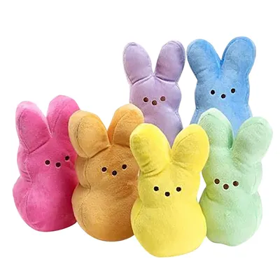 15cm Peep Bunny Plush Toys Stuffed Animal Star Carrot Rabbit Doll Room Desktop Sofa Decor Easter