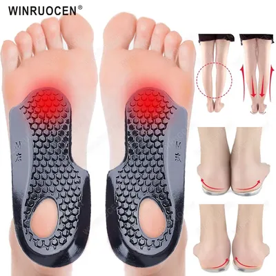 Flat Foot Massaging Cure Corrector Gel Insole O/X Type Leg Arch supports Feet Pain Care Varus Orthopedic Correct Shoe Insoles