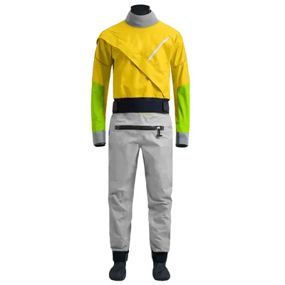 Kayak Dry Suit for Men 3-layer Waterproof Fabric Drysuit With Latex on Neck and Wrist White Water