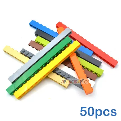 50pcs Thick 1x16 Dots DIY Building Blocks Figures Bricks Educational Creative Size Compatible With