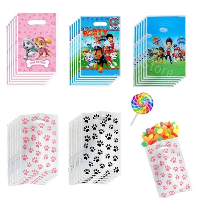 PAW Patrol Gift Bags Birthday Decoration Pink Dog Goody Biscuit Package Candy Bag Baby Shower Kids