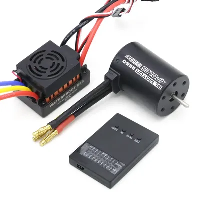 Upgrade Rc Waterproof 3650 3900KV RC Brushless Motor 60A ESC Programmer for 1/10 RC Car Truck Motor