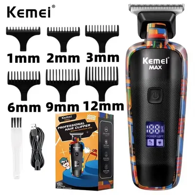 Kemei KM-MAX5090 Electric Hair Clipper Multifunctional Home Hair Trimmer Printing Graffiti Razor USB Men's Electric Shaver