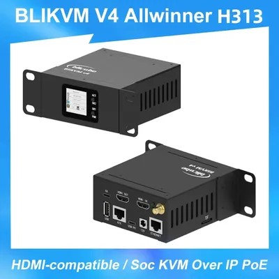 BliKVM V4 Allwinner H313 Soc KVM Over IP PoE HDMI-comaptible Video Loop Through PiKVM RTC Video