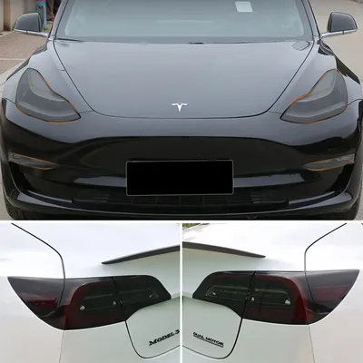 For Tesla Model 3 Y 2017-2023 TPU Blackened Headlight Taillight Foglight Protective Film