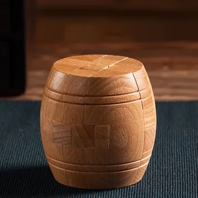 Wooden Kongming Lock,3D Bucket Shaped Puzzles,Brain Teasers Toy for Adults And Children, Office