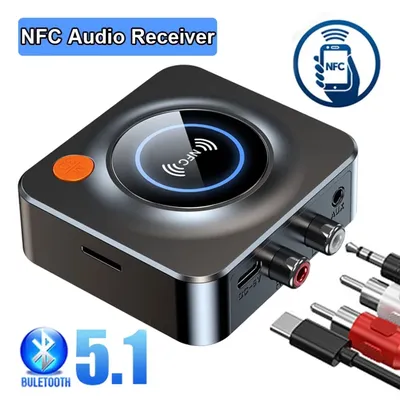 New NFC Bluetooth 5.1 Receiver Car NFC Stereo AUX 3.5mm Jack RCA Optical Bluetooth Audio Wireless